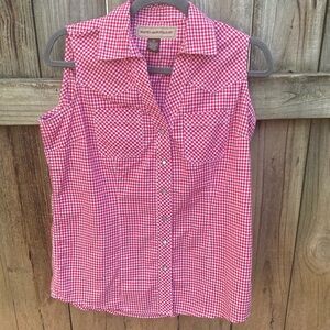 Bit & Bridle checked sleeveless top